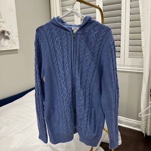 Vintage Blue Zip-Up Sweater Hoodie !